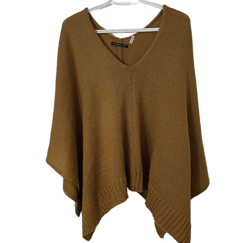 Anthropologie Do Everything in Love Gold Colour Knit Poncho - One Size